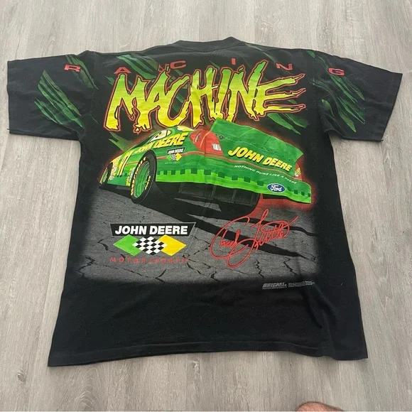 Vintage NASCAR Chad Little Extreme Machine John Deere Shirt  AOP Adult Size XL - Picture 2 of 5